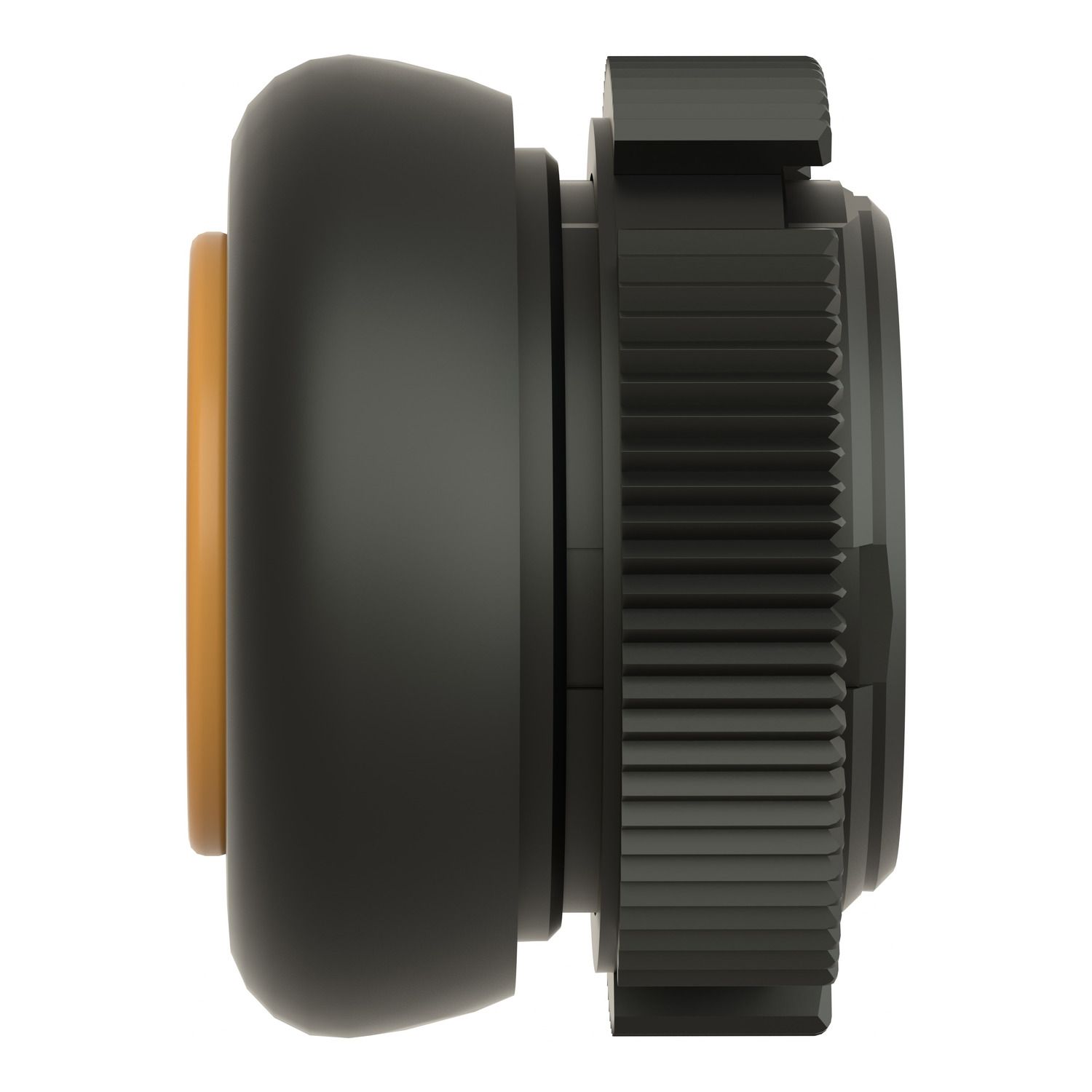 Picture of Head for push button, Harmony XAC, plastic, yellow, booted, spring return