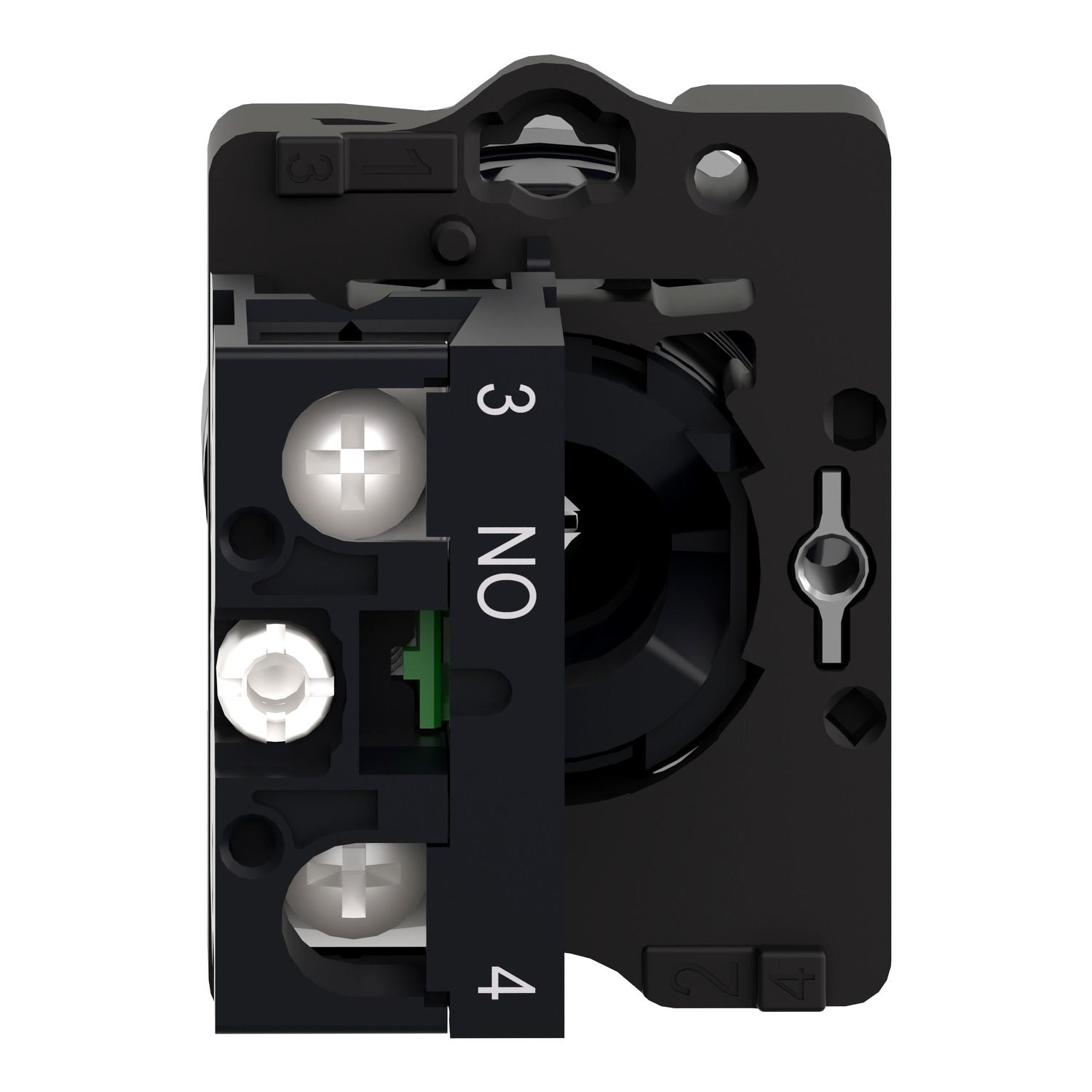 Picture of Complete selector switch, Easy Harmony XA2, plastic, black, 22mm, key 455, 2 positions, stay put, 1NO