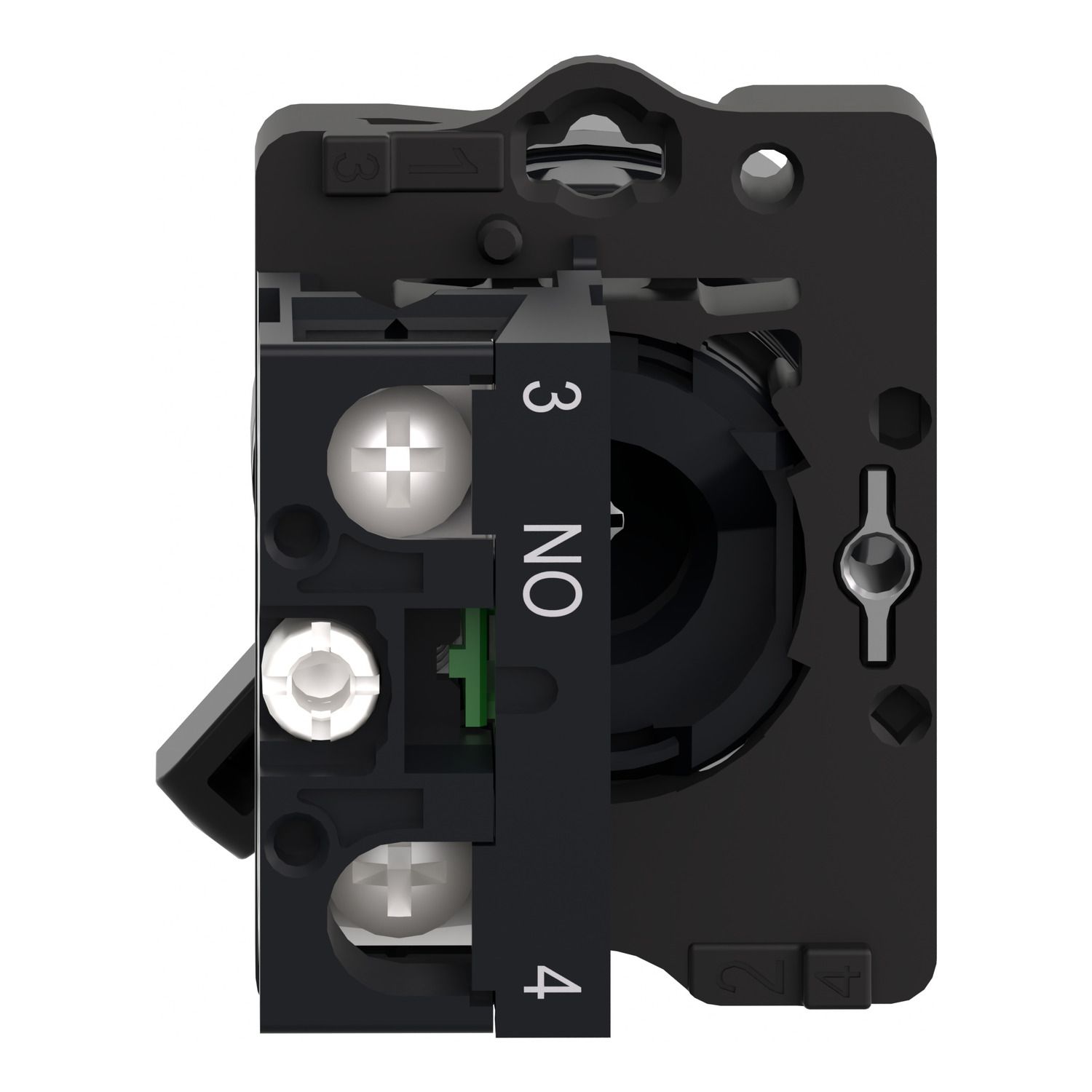 Picture of Complete selector switch, Easy Harmony XA2, plastic, black, 22mm, long handle, 2 positions, stay put, 1NO