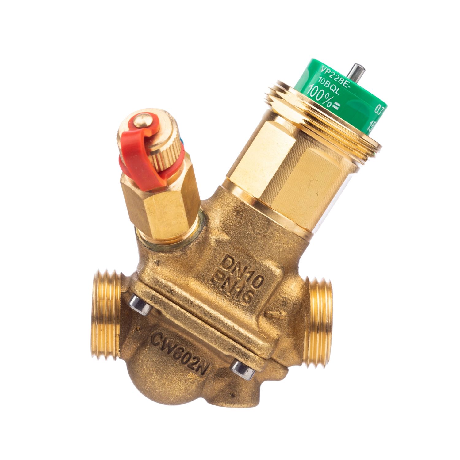 Picture of SpaceLogic VP228E PIBCV (PICV), 2-Way, PN16, DN10, G1/2 Ext. Thread, Low Flow: 0.03...0.15 m³/h (0.008...0.042 l/s).