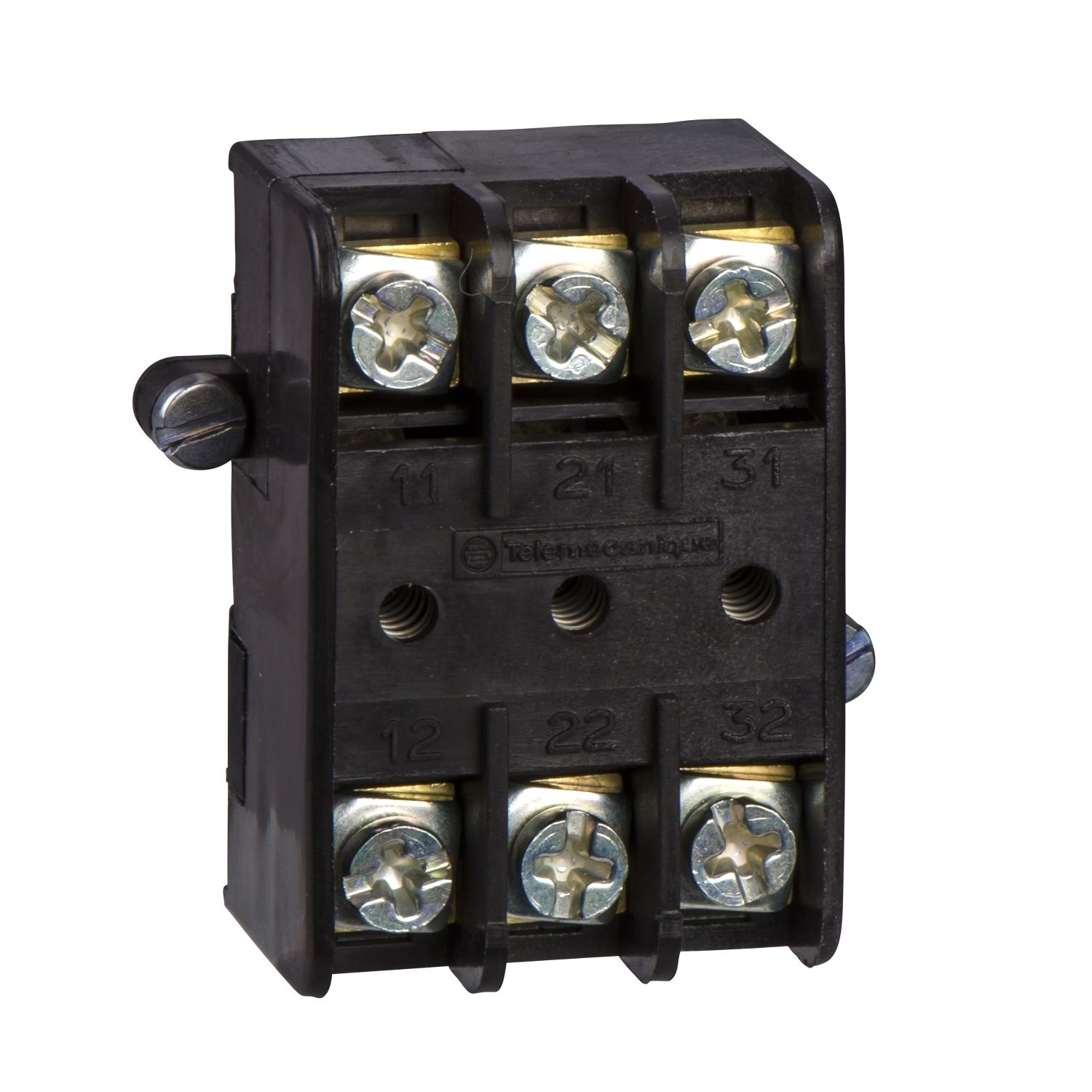 Picture of Contact block, Harmony XAC, single contact, spring return, emergency stop push button, 3NO