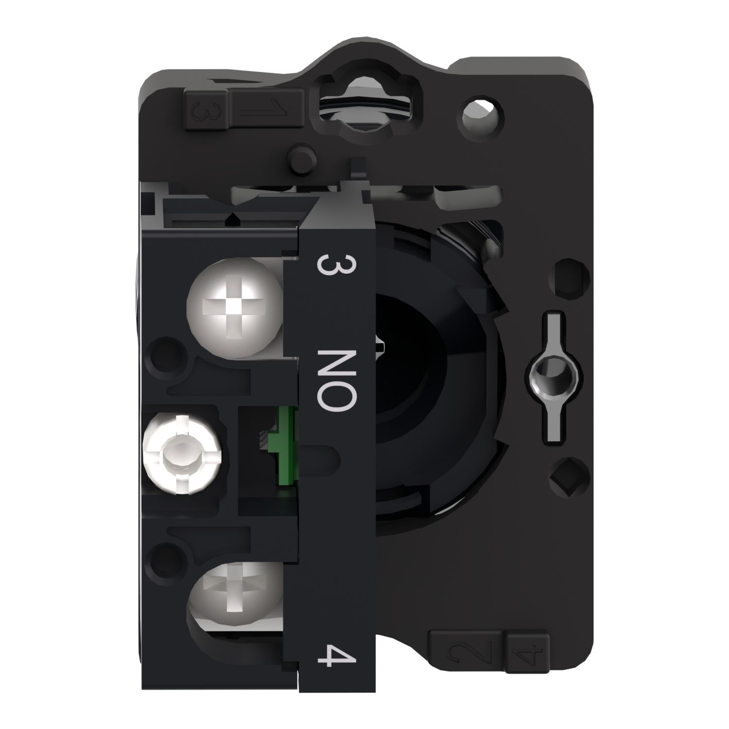 Picture of Complete selector switch, Easy Harmony XA2, plastic, black, 22mm, 2 positions, spring return from right to left, 1NO