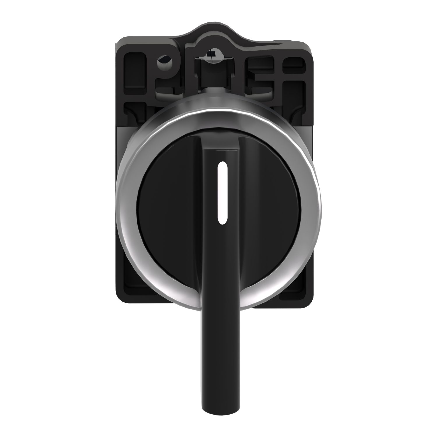 Picture of Complete selector switch, Easy Harmony XA2, plastic, black, 22mm, long handle, 3 positions, stay put, 2NO