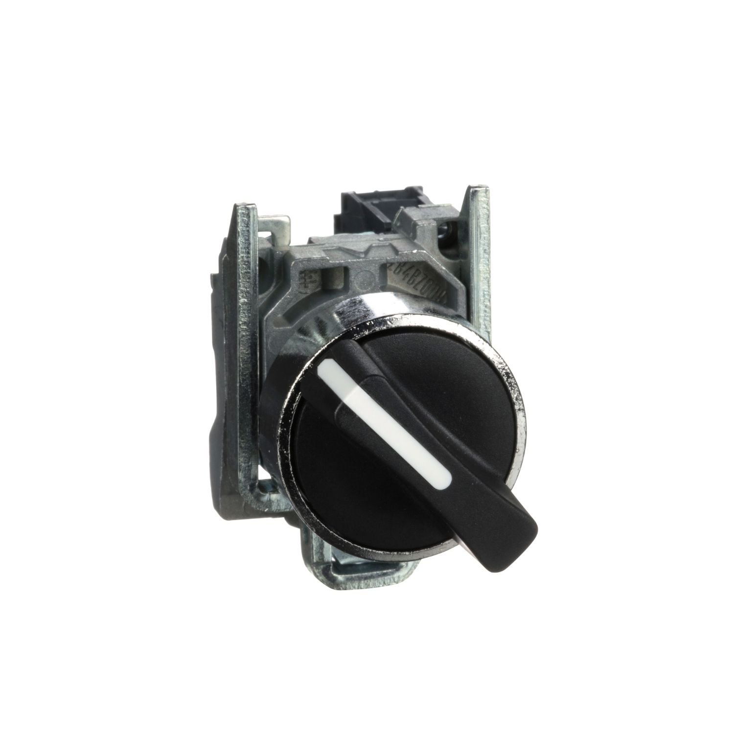 Picture of Selector switch, Harmony XB4, metal, black, 22mm, 2 positions, stay put, 1NO