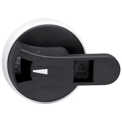 Picture of Disconnect switch, TeSys VLS, pistol grip handle, 70 mm diameter, screw mounting, black handle, 7 mm shaft, defeatable