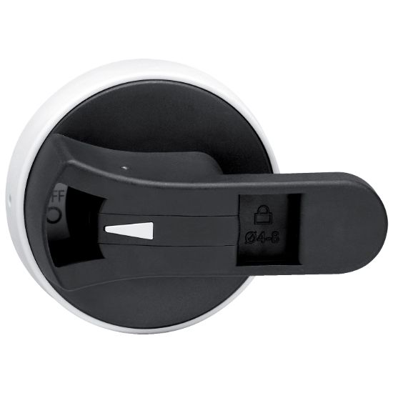 Picture of Disconnect switch, TeSys VLS, pistol grip handle, 70 mm diameter, screw mounting, black handle, 7 mm shaft, defeatable