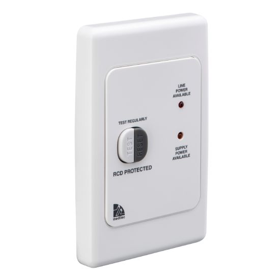 Picture of Residual Current Circuit Breaker, Medilec, 2 Pole, 20A, 10mA, Vertical