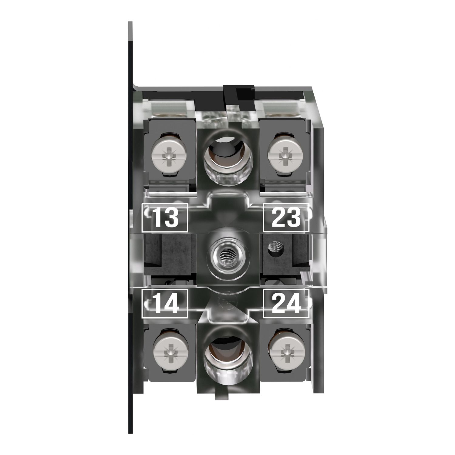 Picture of Single contact block, Harmony XAC, spring return, 2 speed, spring return, front mounting, 2NO