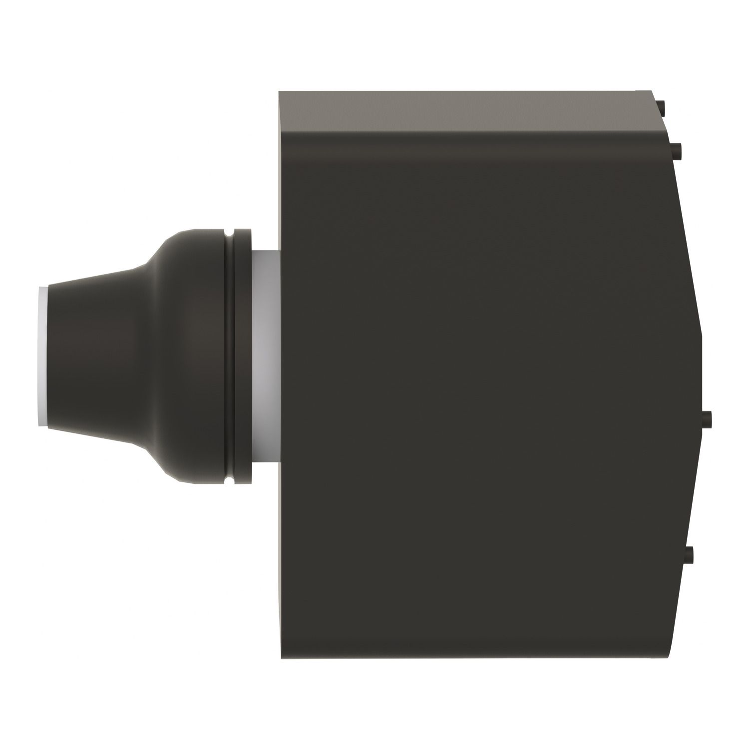 Picture of Push button for control circuit, Harmony XAC, plastic, black, booted, 0...15V DC, 1 NO + 1 NC at start of travel, 1 NO at end of travel