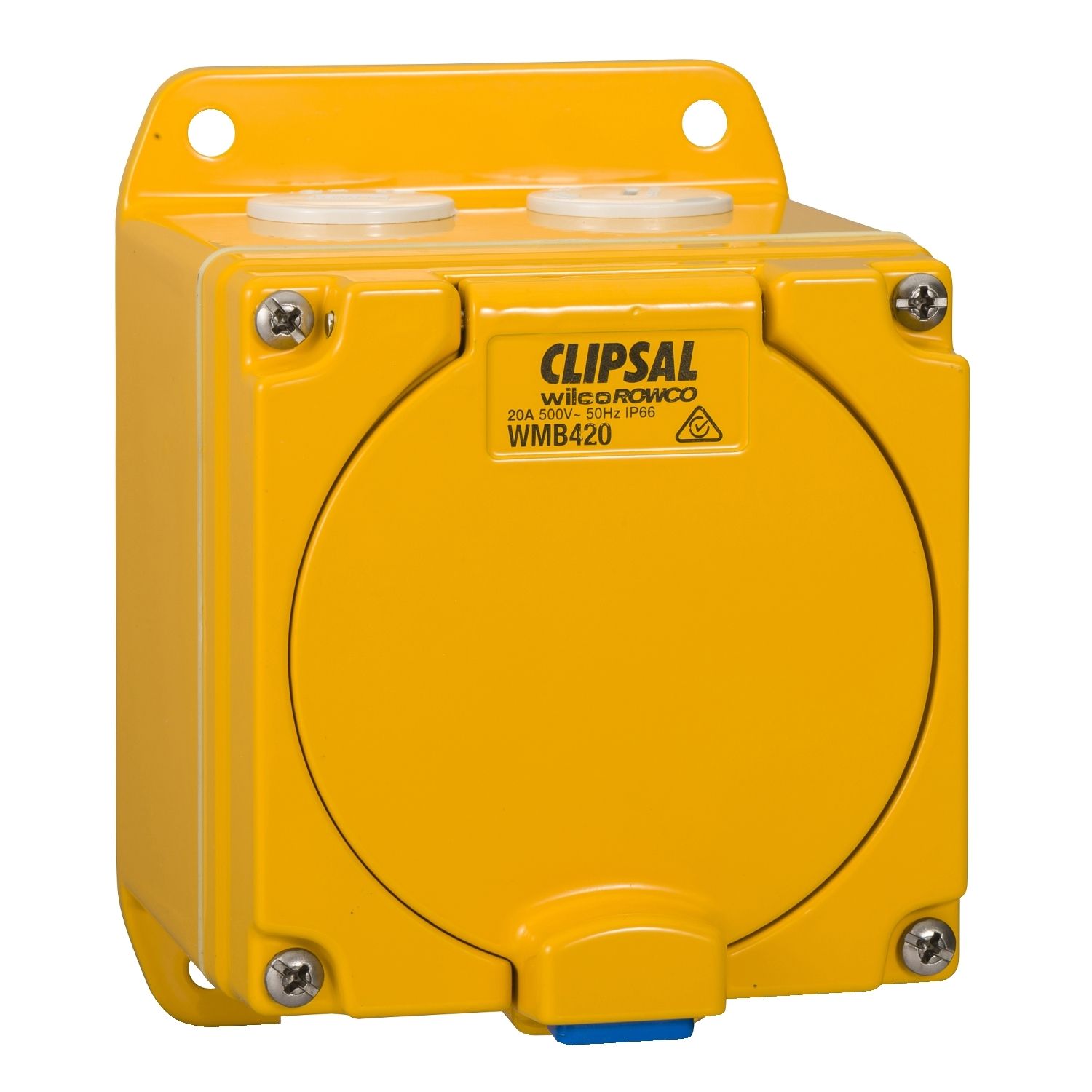 Picture of Socket Outlet, Metal Clad, 1 Gang 20A 500V, 4 Round Sockets, IP66, Cast Aluminium Material