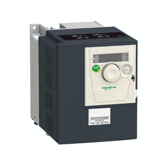 Picture of Variable speed drive ATV312, Altivar 312, 1.1kW, 2.4kVA, 74W, 200..240 V, 1 phase supply