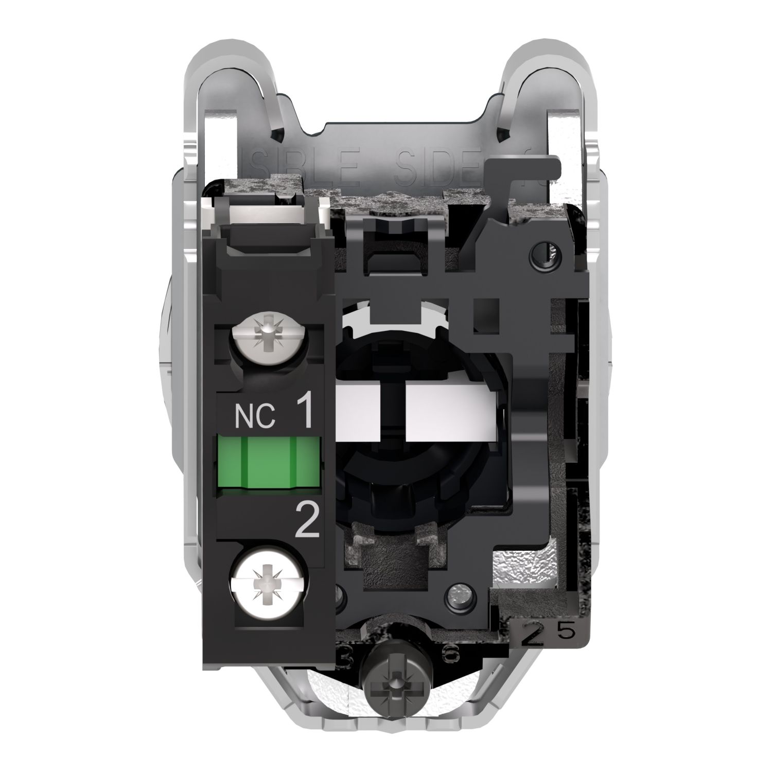 Picture of Selector switch flush mounted, Harmony XB4, metal, black, 30mm, 2 positions, stay put, 1NO