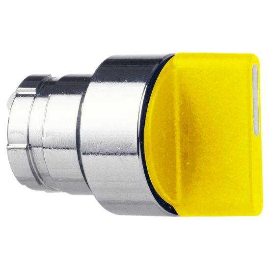 Picture of illuminated selector switch head - 2 positions - Ø 22 - yellow