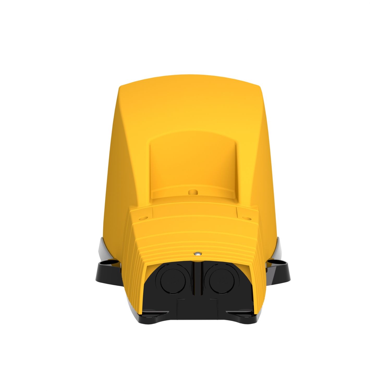 Picture of Single foot switch, Harmony XPE, plastic, yellow, with cover, 1 step, 1 contact 1NC+NO, IP55