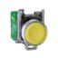 Picture of Wireless and batteryless transmitter, Harmony XB5R, push button, metal, yellow, 22mm, spring return
