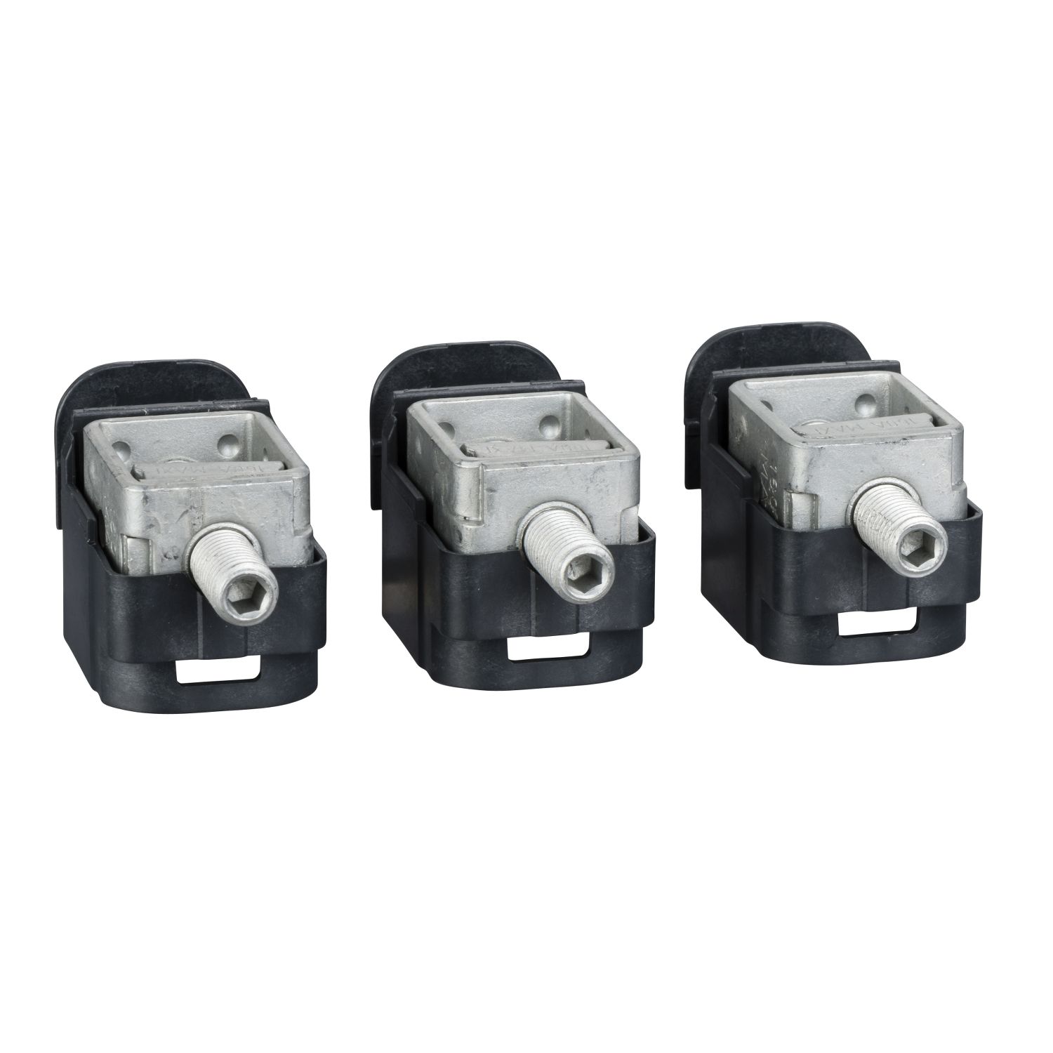 Picture of Steel bare cable connectors, ComPacT NSX, for 1 cable 1.5mm² to 95mm², 160A, set of 3 parts