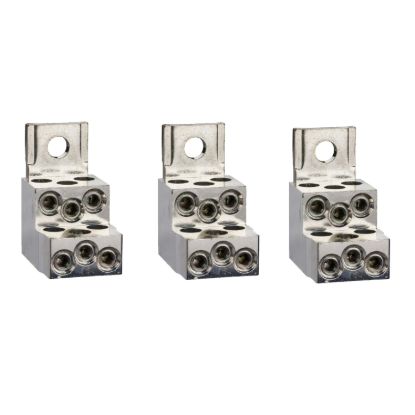 Picture of Aluminium bare cable connectors, ComPacT NSX, for 6 cables 1.5mm² to 35mm², 250A, set of 3 parts