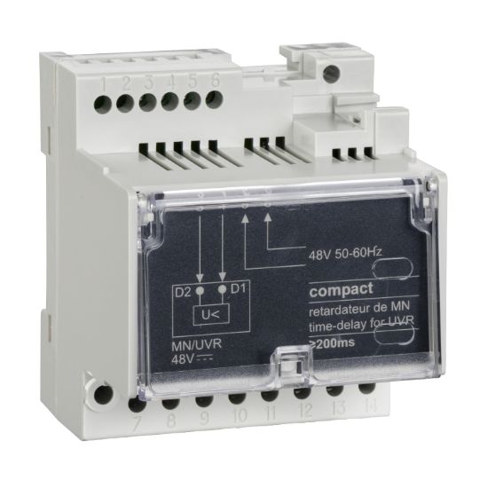 Picture of MN delay unit, ComPacT NSX/NSXm, fixed time delay 200ms, 48VAC 50/60Hz, spare part