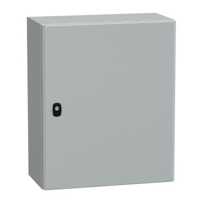 Picture of Wall mounted steel enclosure, Spacial S3D, plain door, with mounting plate, 600x500x250mm, IP66, IK10