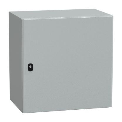 Picture of Wall mounted steel enclosure, Spacial S3D, plain door, with mounting plate, 600x600x400mm, IP66, IK10