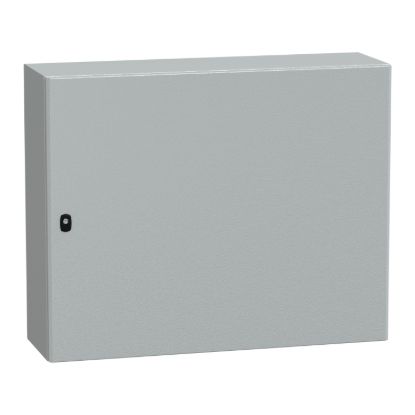 Picture of Wall mounted steel enclosure, Spacial S3D, plain door, with mounting plate, 800x1000x300mm, IP66, IK10