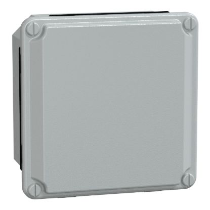 Picture of Metal industrial box - low plain cover - H105xW105xD49 - IP55 - grey RAL 7035