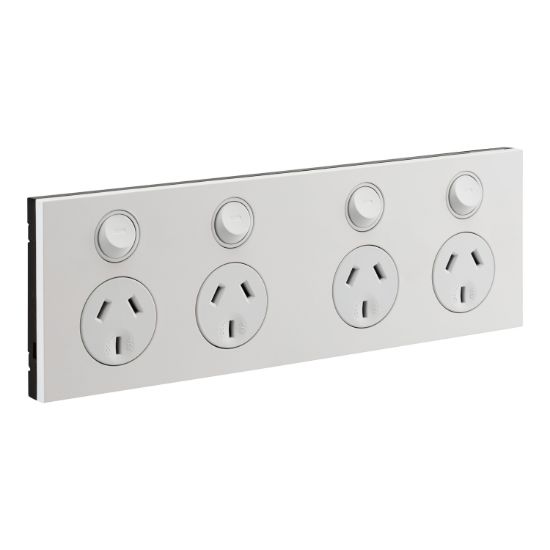 Picture of Quad Power Point, Saturn Zen, Horizontal Mount, 250V, 10A