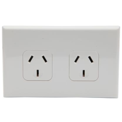 Picture of Socket Outlet 600 Series - Twin - Assembled - Horizontal - Un-switched - 250 V - 10 A - White