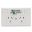 Picture of Twin Double Switch Socket With Thermal and Over-Current Protection, Clipsal - 600 Series, 10A 2P