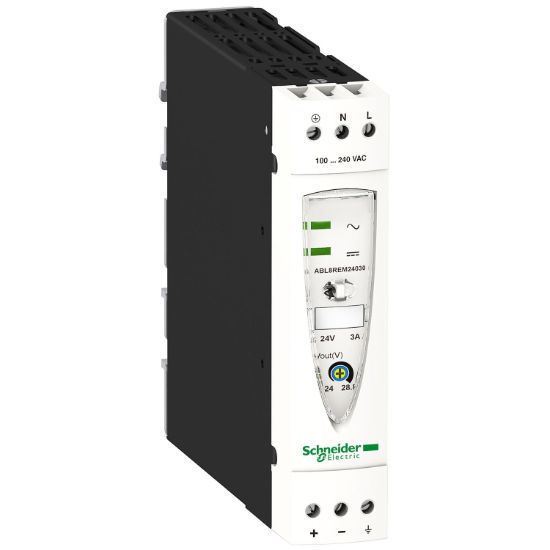 Picture of Regulated Switch Power Supply, Phaseo ABL7 ABL8, 1 or 2 phase, 100..240V AC, 24V, 3A