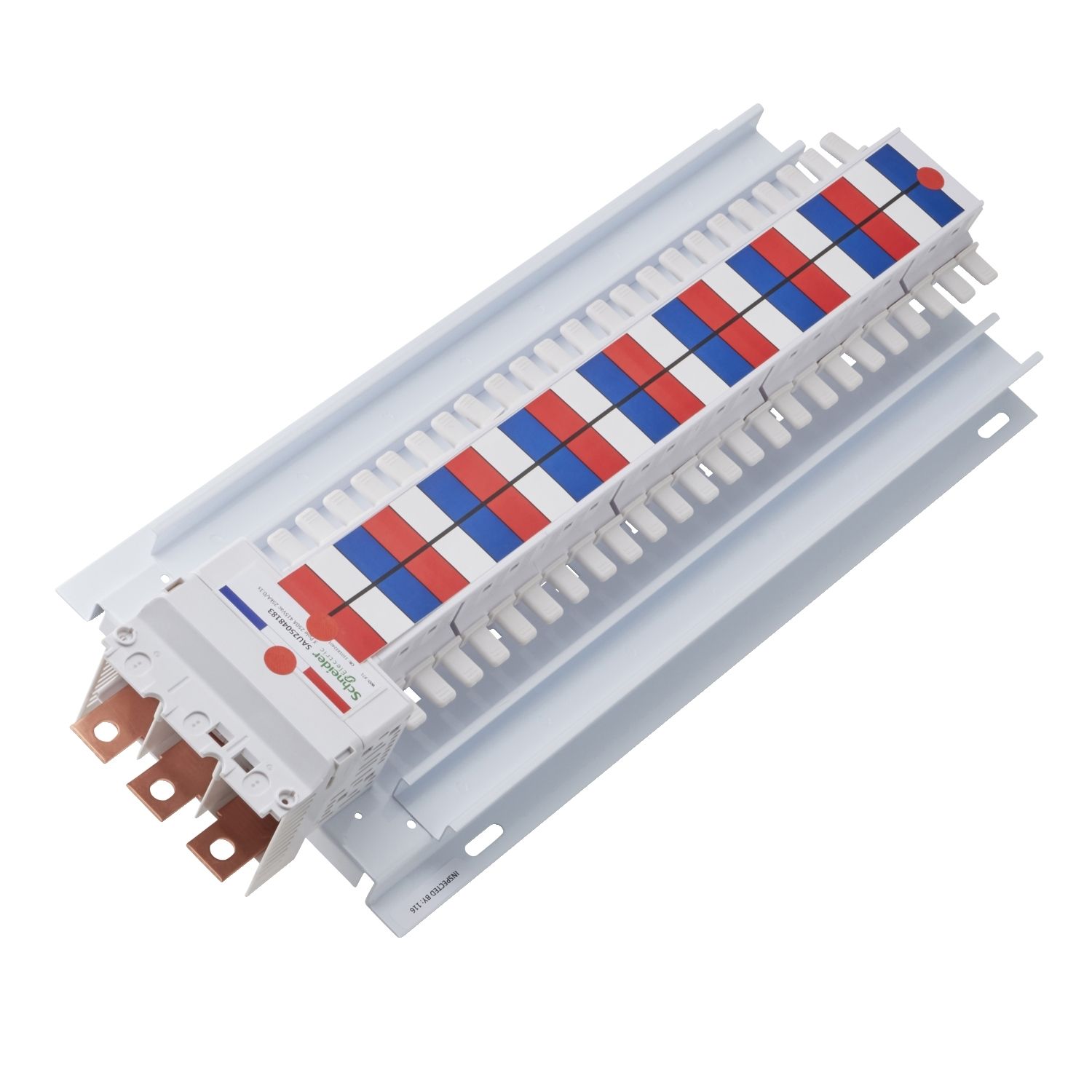 Picture of SAU Chassis, Acti9, 250A, 3Ph, 48 poles, 18mm for iC60 MCB and RCBO, top or bottom