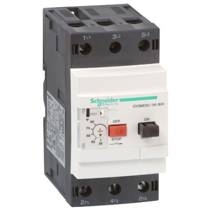 Picture of Motor circuit breaker, TeSys Deca, 3P, 56-80 A, thermal magnetic, screw clamp terminals