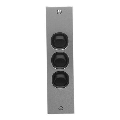 Picture of Flush Switch, Metal Plate Series, 3 Gang, 250VAC, 10A, B Style, Architrave