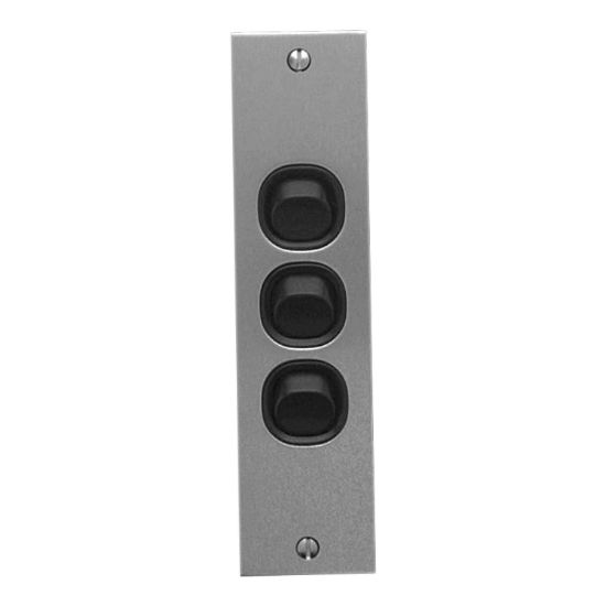 Picture of Flush Switch, Metal Plate Series, 3 Gang, 250VAC, 10A, B Style, Architrave