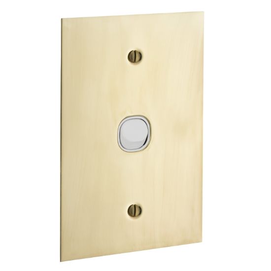 Picture of Flush Switch, Metal Plate Series, 1 Gang, 250VAC, 10A, Range, BBSL Style, Standard, Vert