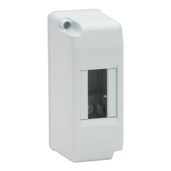 Picture of 2-Way x 1 Surface Enclosure; 1-Pole and 1/2-Pole Knockouts Opening, ABS, White