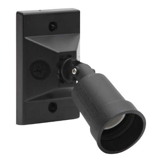 Picture of Lampholder With Base; 230 - 240VAC, (1) PAR 150W, Edison Screw Base, Black