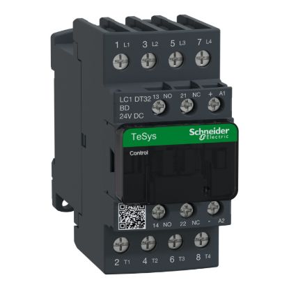 Picture of Contactor, TeSys D, TeSys Deca, 4P(4 NO), AC-1, 0 to 440V, 32A, 24VDC standard coil