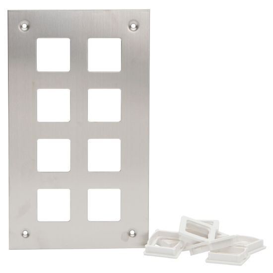 Picture of 8-Way, Multi-Gang Switch Plate; Stainless Steel