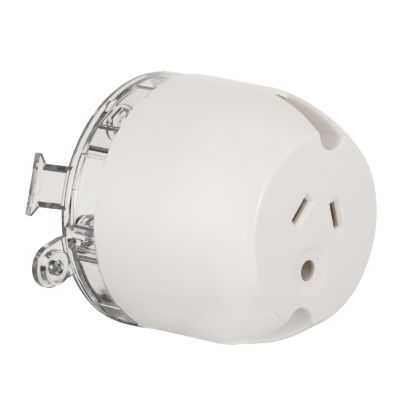 Picture of Surface Socket Outlet With Round Earth; 10A, 250VAC, 1-Gang, White
