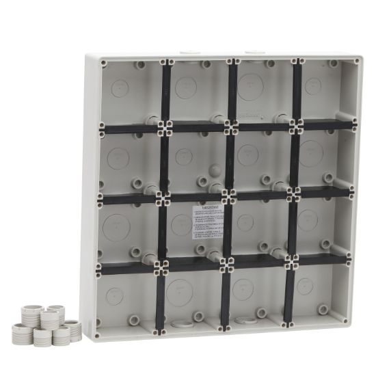 Picture of Enclosure, 16-Gang, 4x32mm 4x40mm Conduit Entry, Grey