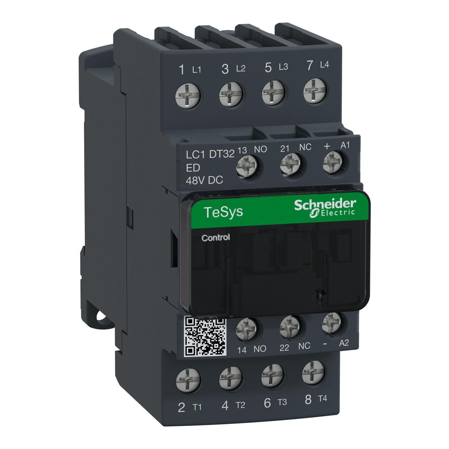 Picture of Contactor, TeSys D, TeSys Deca, 4P(4 NO), AC-1, 0 to 440V, 32A, 48VDC standard coil