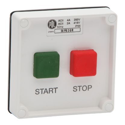Picture of Push Button Switch, 2-Gang, 16A, 250V, Resistant White