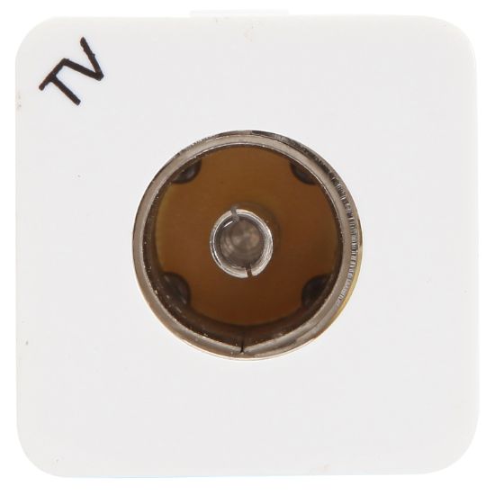 Picture of Coaxial Cable TV Socket; TV Legend, White