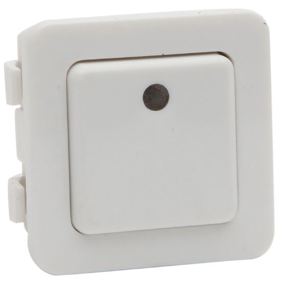 Picture of Electronic Low Voltage Tactile Switch; 50mA, 24V, White, Red LED