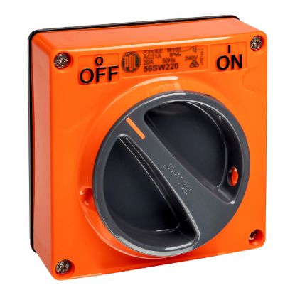 Picture of Switch, 20A, 500V, 2-Pole, Resistant Orange