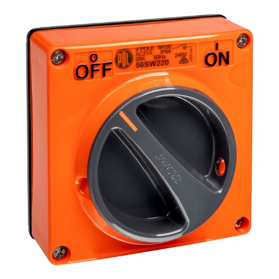 Picture of Switch, 20A, 500V, 2-Pole, Resistant Orange