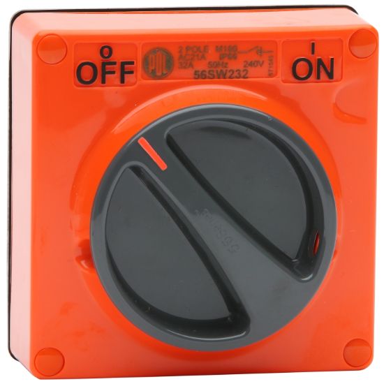Picture of Switch, 32A, 500V, 2-Pole, Resistant Orange