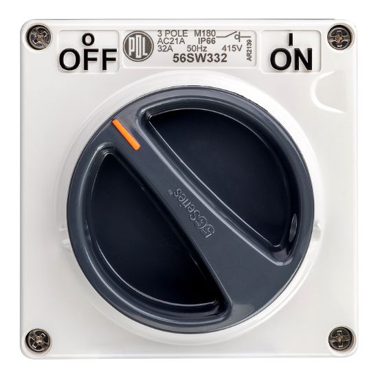 Picture of Switch, 32A, 415V, 3-Pole, Resistant White