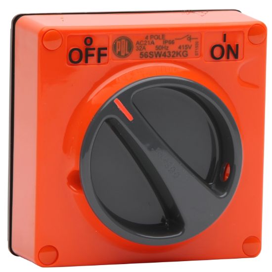 Picture of Switch - KG Series, 32A, 500V, 4-Pole, Resistant Orange